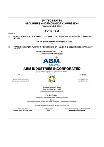 Thumbnail ABM Industries
 10-Q Quarterly Report FY2021 