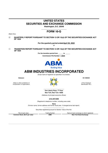 Thumbnail ABM Industries
 10-Q Quarterly Report FY2022 