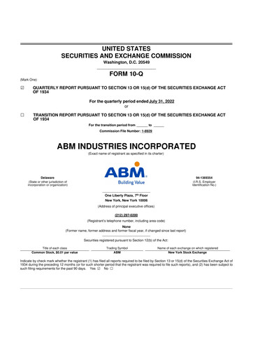 Thumbnail ABM Industries
 10-Q Quarterly Report FY2022 