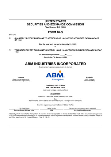 Thumbnail ABM Industries
 10-Q Quarterly Report FY2023 