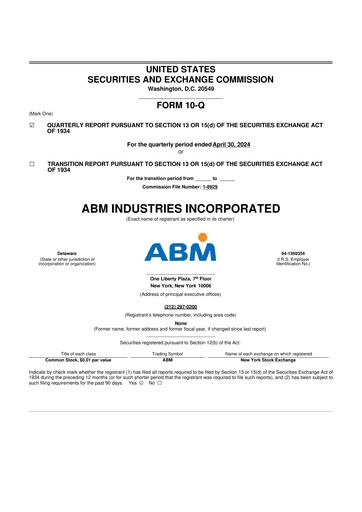 Thumbnail ABM Industries
 10-Q Quarterly Report FY2024 