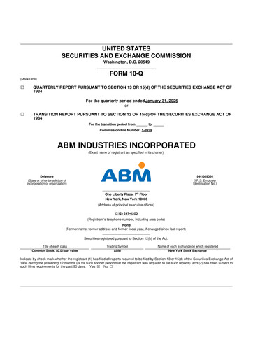 Thumbnail ABM Industries
 10-Q Quarterly Report FY2025 