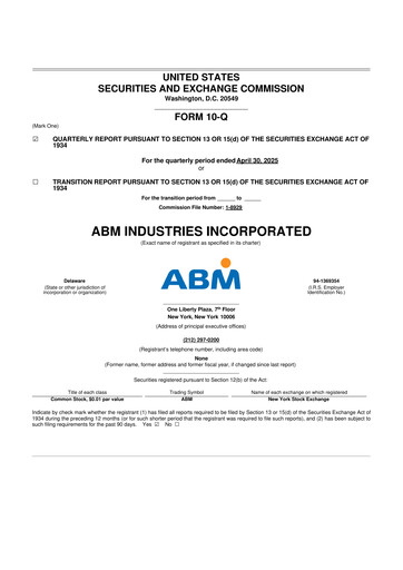 Thumbnail ABM Industries
 10-Q Quarterly Report FY2025 
