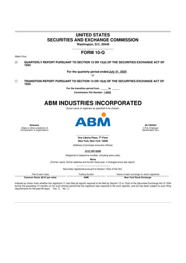 Thumbnail ABM Industries
 10-Q Quarterly Report FY2025 