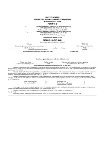 Thumbnail Cirrus Logic
 10-Q Quarterly Report FY2022 
