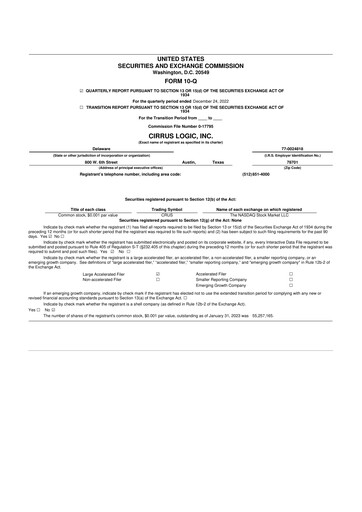 Thumbnail Cirrus Logic
 10-Q Quarterly Report FY2023 