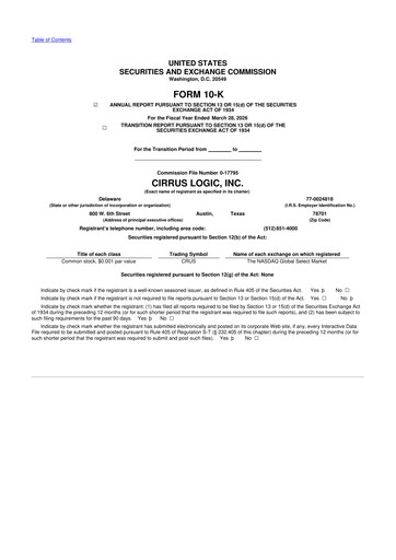 Thumbnail Cirrus Logic
 10-K Annual Report 2026