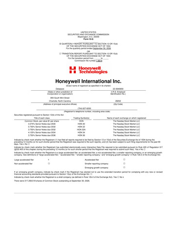 Vorschaubild Honeywell 10-Q Quartalsbericht 2026 Q3