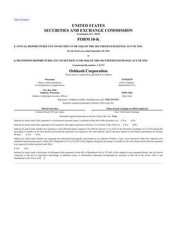 Thumbnail Oshkosh Corporation
 10-K Annual Report 2014