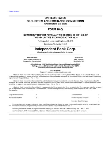 Miniature Independent Bank Corp. 10-Q Rapport trimestriel 2017 