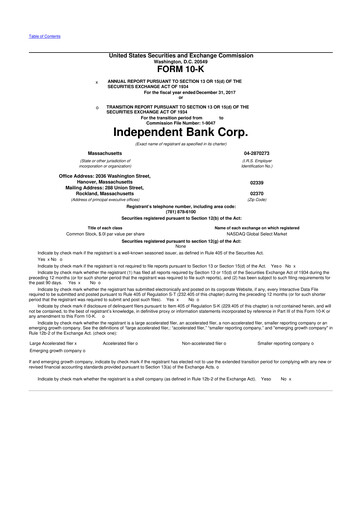 Miniature Independent Bank Corp. 10-K Rapport annuel 2017