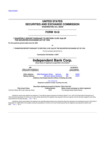 Miniature Independent Bank Corp. 10-Q Rapport trimestriel 2022 