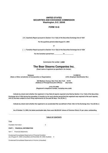 Thumbnail Bear Stearns 10-Q Quarterly Report FY 