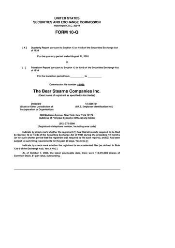 Thumbnail Bear Stearns 10-Q Quarterly Report FY 