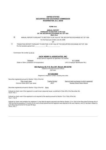 Thumbnail Jack Henry & Associates

 10-K Annual Report 2026