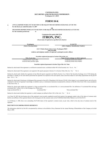 Thumbnail Itron
 10-K Annual Report 