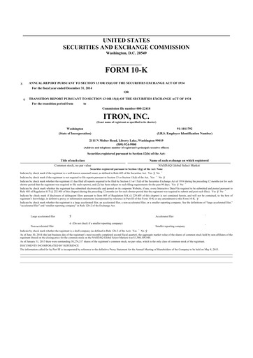 Thumbnail Itron
 10-K Annual Report 2014