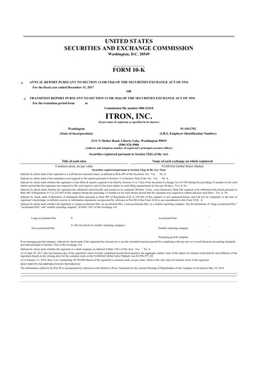 Thumbnail Itron
 10-K Annual Report 2017