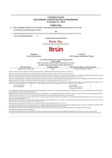 Thumbnail Itron
 10-K Annual Report 2023