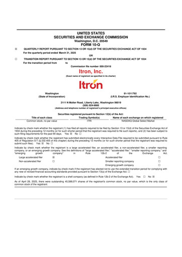 Thumbnail Itron
 10-Q Quarterly Report FY2025 
