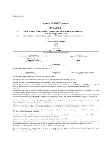 Thumbnail Vista Gold
 10-K Annual Report 2023