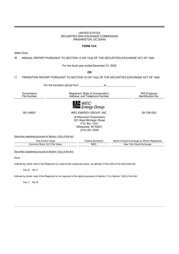 Thumbnail WEC Energy Group 10-K Annual Report 2025