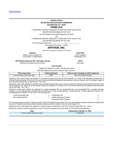 Thumbnail Artivion 10-Q Quarterly Report FY2023 