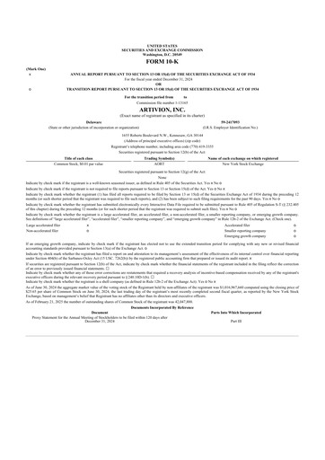 Thumbnail Artivion 10-K Annual Report 2024