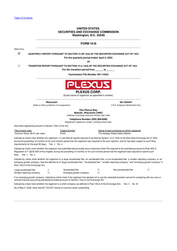 Thumbnail Plexus 10-Q Quarterly Report FY2022 