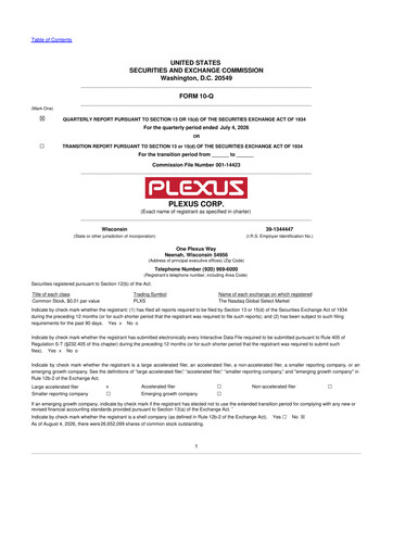 Vorschaubild Plexus 10-Q Quartalsbericht 2026 