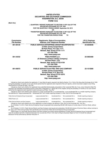 Miniature PSEG 10-Q Rapport trimestriel  