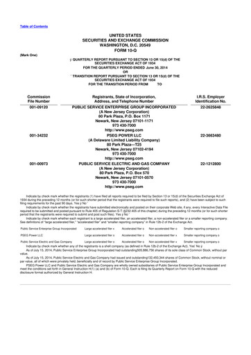 Miniature PSEG 10-Q Rapport trimestriel  