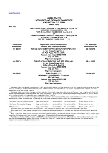 Miniature PSEG 10-Q Rapport trimestriel  