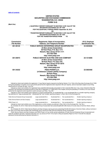 Miniature PSEG 10-Q Rapport trimestriel  