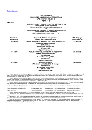Miniature PSEG 10-Q Rapport trimestriel  