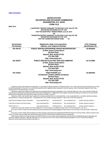Miniature PSEG 10-Q Rapport trimestriel  
