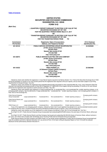 Miniature PSEG 10-Q Rapport trimestriel  
