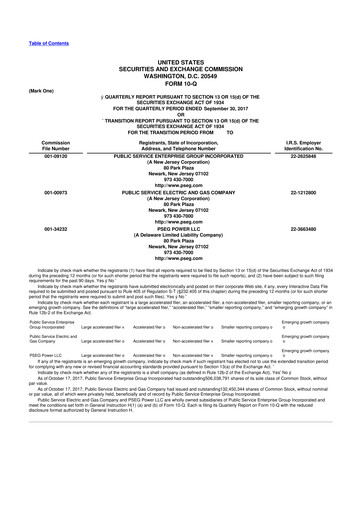 Miniature PSEG 10-Q Rapport trimestriel  