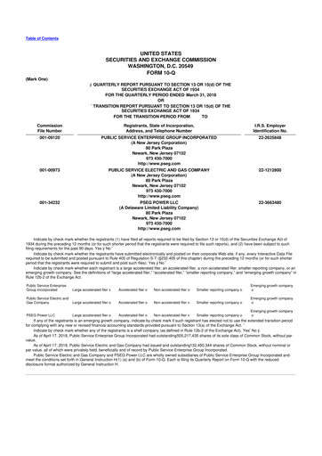 Miniature PSEG 10-Q Rapport trimestriel  