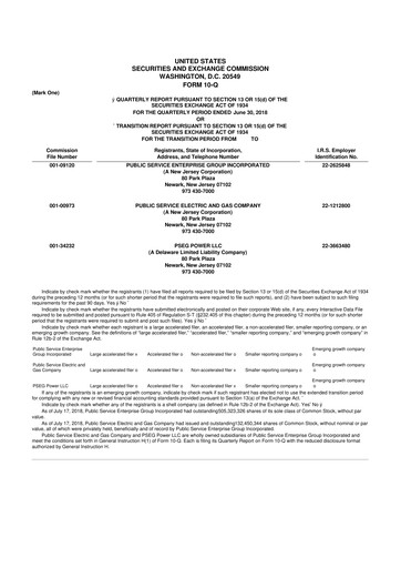 Miniature PSEG 10-Q Rapport trimestriel  