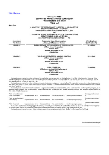 Miniature PSEG 10-Q Rapport trimestriel  