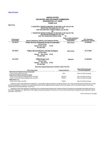 Miniature PSEG 10-Q Rapport trimestriel  