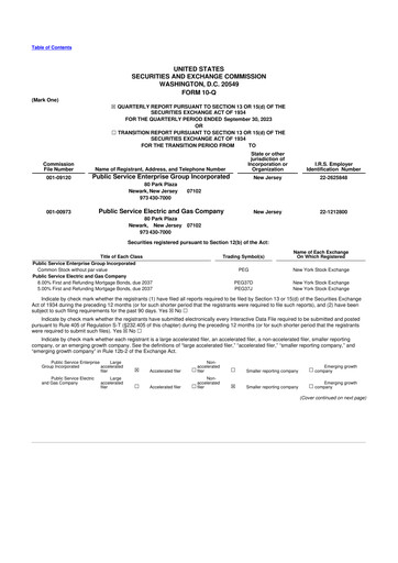 Miniature PSEG 10-Q Rapport trimestriel  