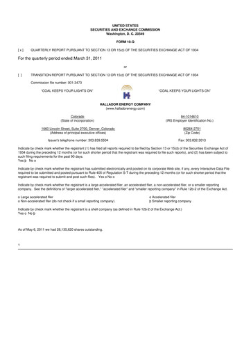 Vorschaubild Hallador Energy Company
 10-Q Quartalsbericht  