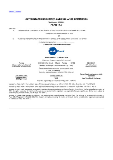 Thumbnail World Kinect 10-K Annual Report 2025