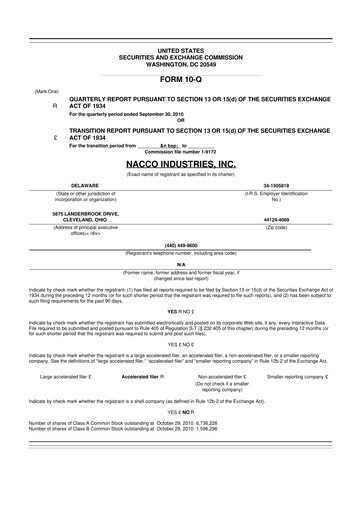 Thumbnail NACCO Industries
 10-Q Quarterly Report FY 