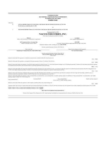 Thumbnail NACCO Industries
 10-K Annual Report 