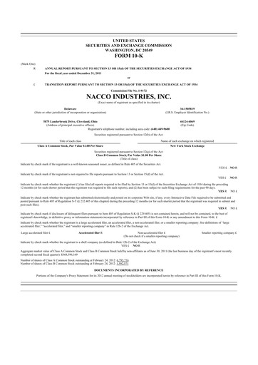 Thumbnail NACCO Industries
 10-K Annual Report 2011