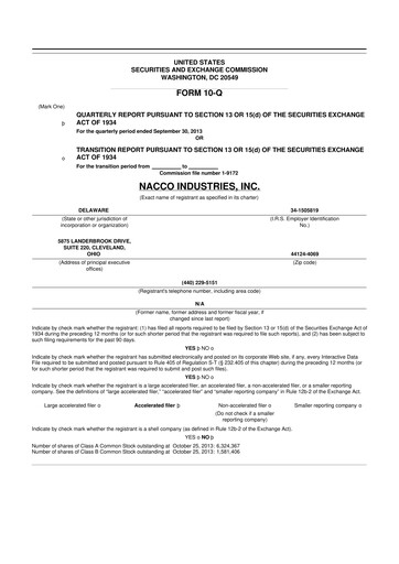 Thumbnail NACCO Industries
 10-Q Quarterly Report FY2013 