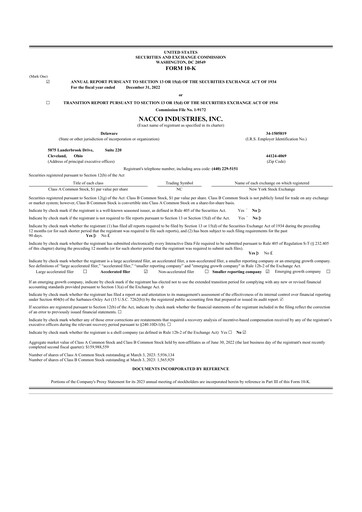 Thumbnail NACCO Industries
 10-K Annual Report 2022